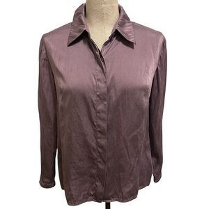 Vintage Classic Spenser Jeremy 100% Silk Lavender Blouse Size 8